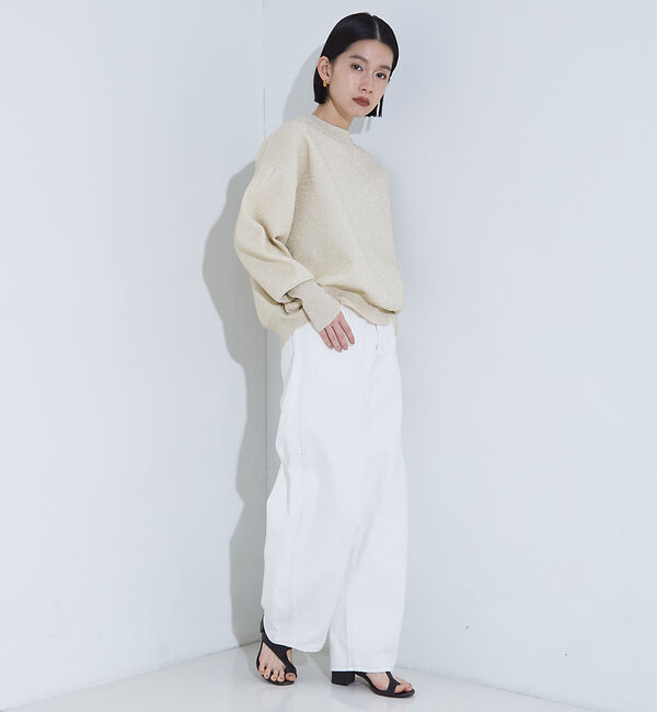 NOMINE「ラメプレーティングボリュームスリーブニット」|ニット・セーター|