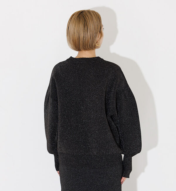 NOMINE「ラメプレーティングボリュームスリーブニット」|ニット・セーター|
