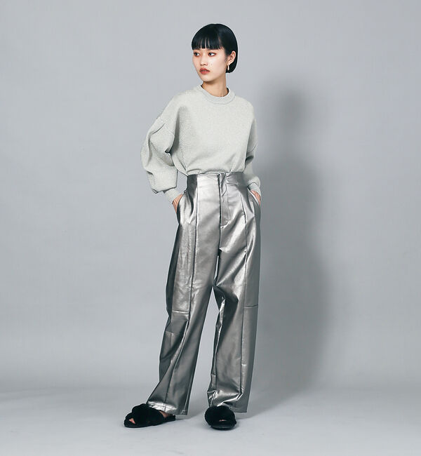 NOMINE「ラメプレーティングボリュームスリーブニット」|ニット・セーター|