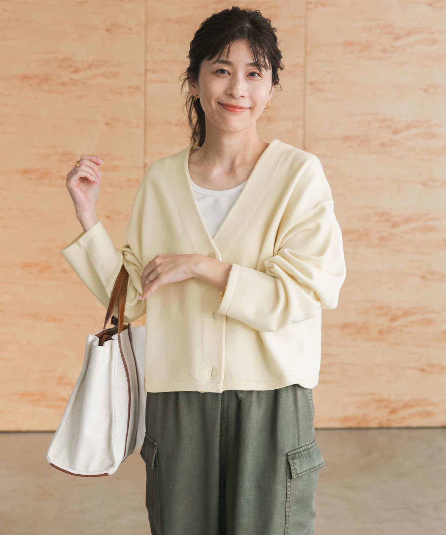 URBAN RESEARCH DOORS「『UR TECH 200日ニット』Vネックカーディガン」|カーディガン|