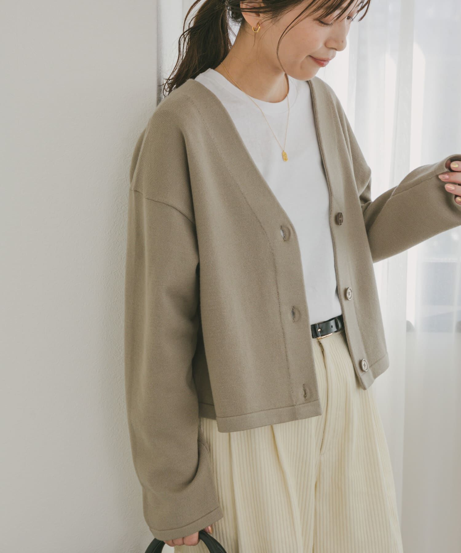 URBAN RESEARCH DOORS「『UR TECH 200日ニット』Vネックカーディガン」|カーディガン|