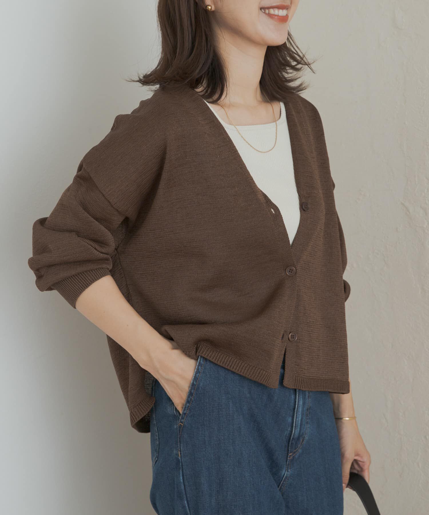 URBAN RESEARCH DOORS「ウォッシャブルドライニットカーディガン」|カーディガン|