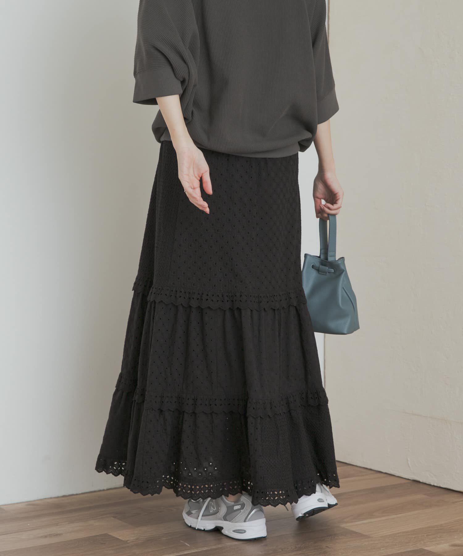 URBAN RESEARCH DOORS「レースティアードスカート」|スカート|