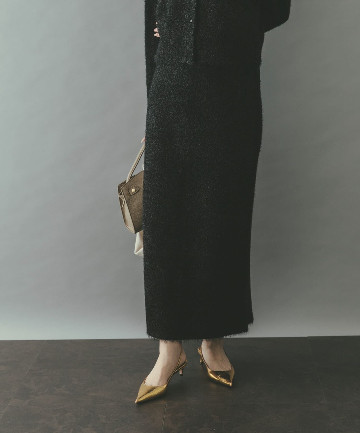 URBAN RESEARCH ROSSO「ラメシャギーニットスカート」|スカート|ブラック