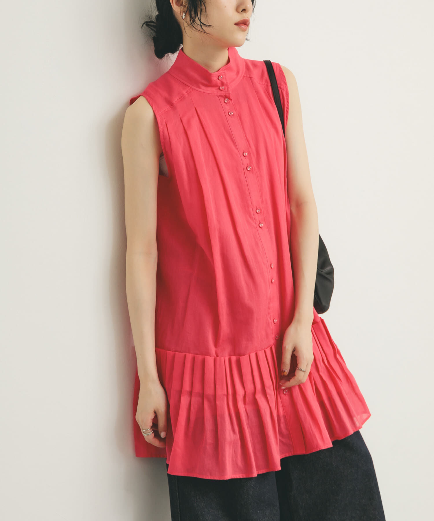  「スリーブレスタックプリーツワンピース」|ワンピース|