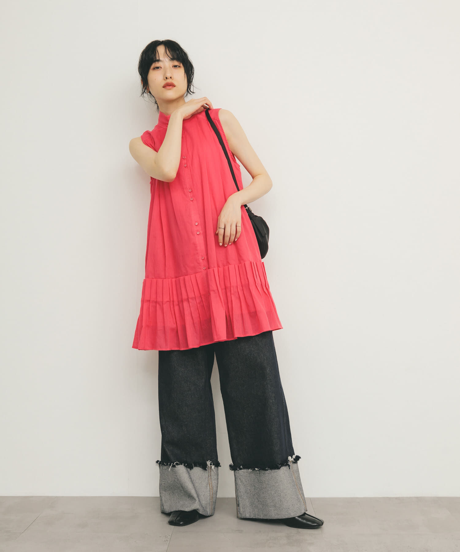  「スリーブレスタックプリーツワンピース」|ワンピース|