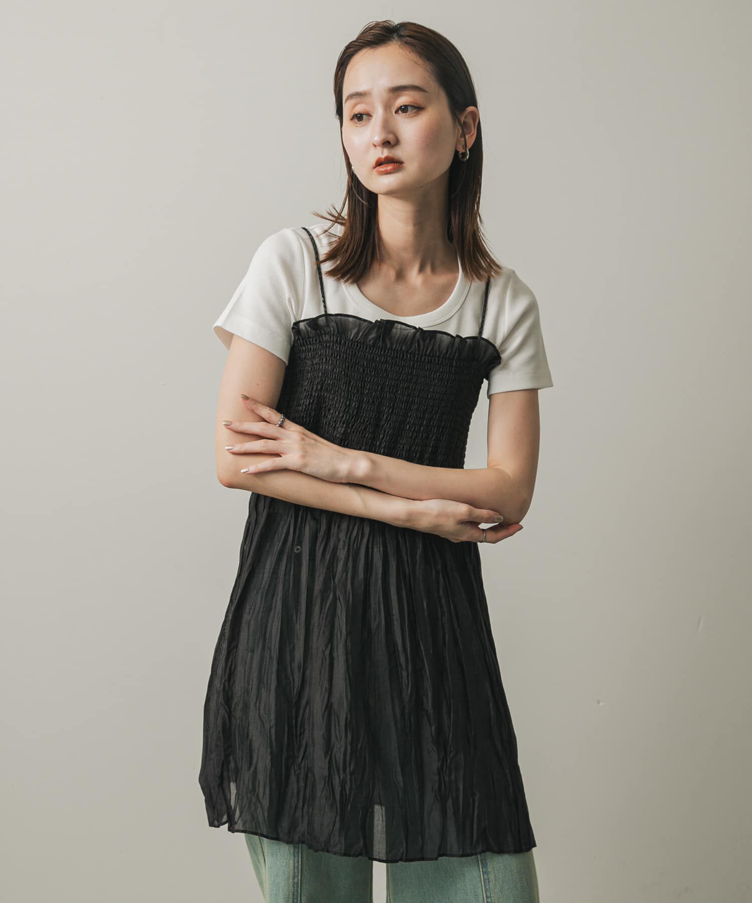 SENSE OF PLACE by URBAN RESEARCH「シャーリングプリーツミニワンピース」|ワンピース|