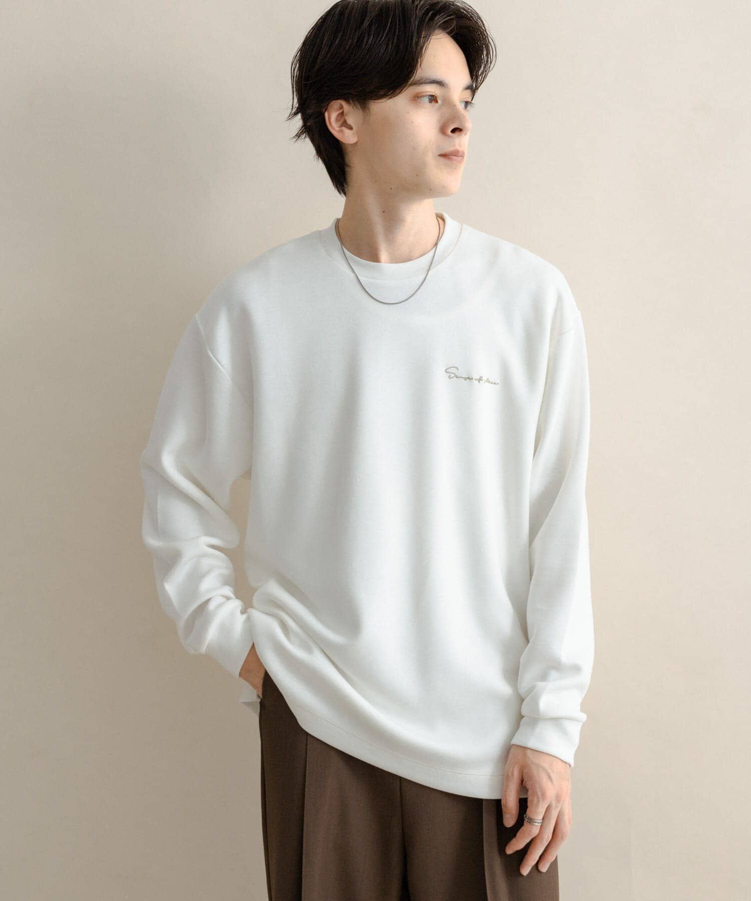 SENSE OF PLACE by URBAN RESEARCH「『一部WEB限定カラー』シシュウダンボールポンチロングTシャツ」|Tシャツ・カットソー|