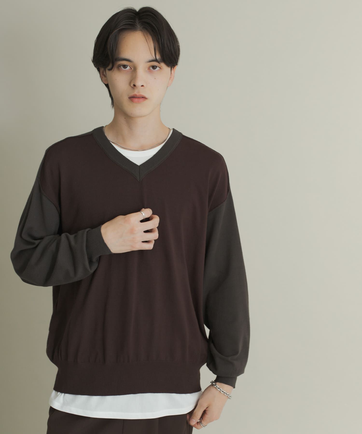 SENSE OF PLACE by URBAN RESEARCH「ハイショクVネックニット」|ニット・セーター|