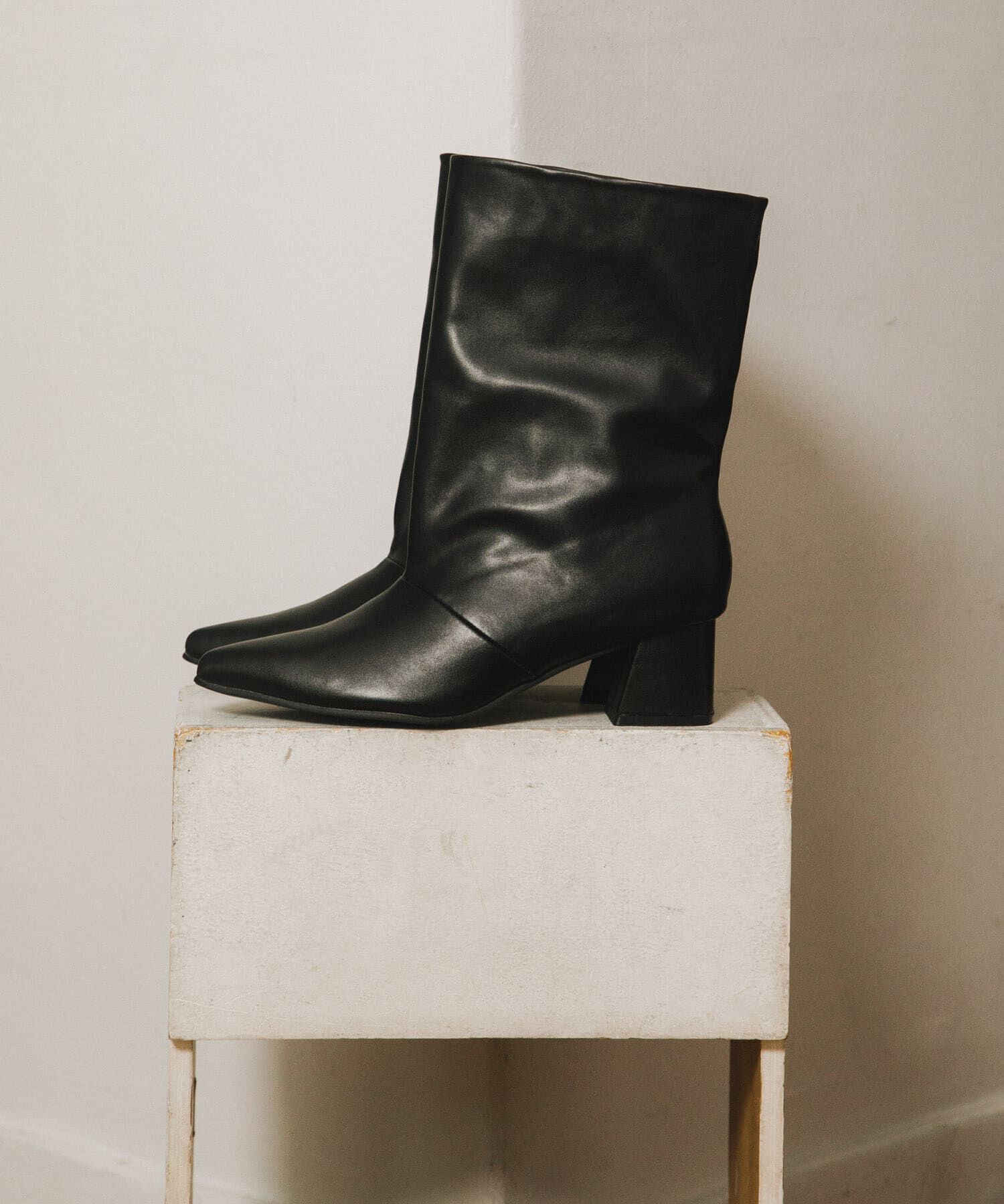 SENSE OF PLACE by URBAN RESEARCH「ワイドシャフトミドルブーツ」|ショートブーツ|ブラック