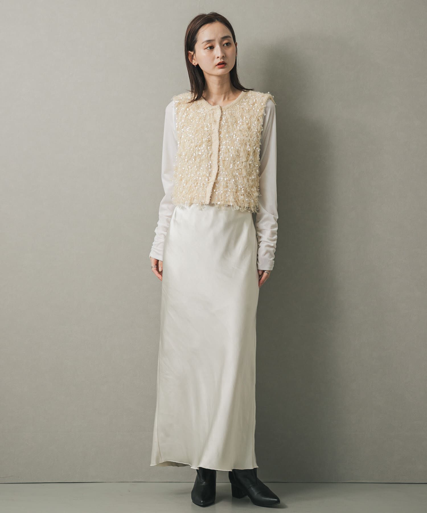 SENSE OF PLACE by URBAN RESEARCH「サテンアイラインスカート」|スカート|