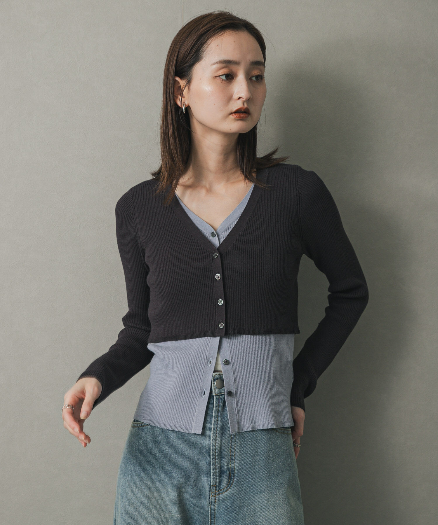 SENSE OF PLACE by URBAN RESEARCH「ダブルレイヤードカーディガン」|カーディガン|