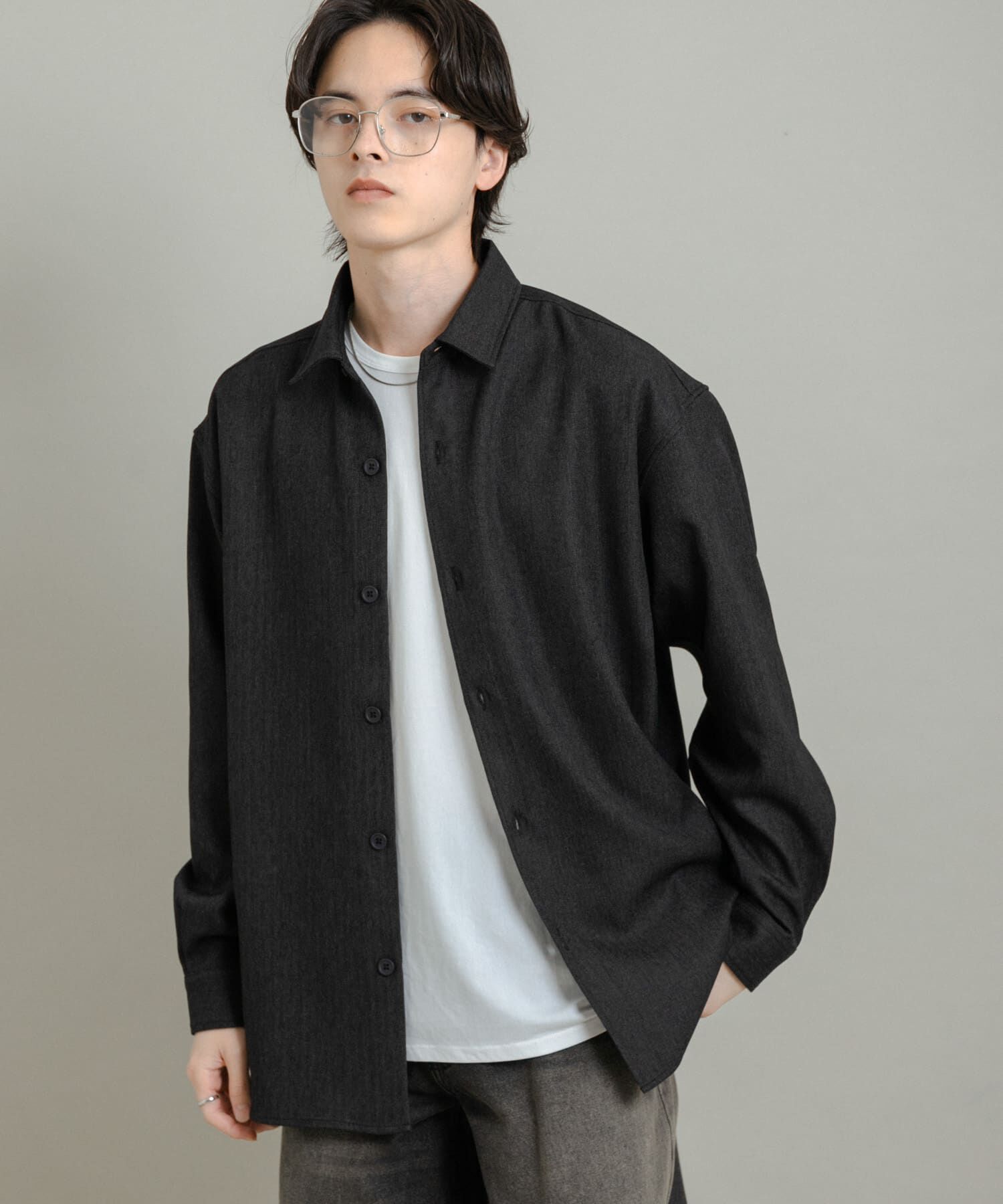 SENSE OF PLACE by URBAN RESEARCH「『UR TECH』ヘリンボーンレギュラーカラーシャツ」|シャツ・ブラウス|