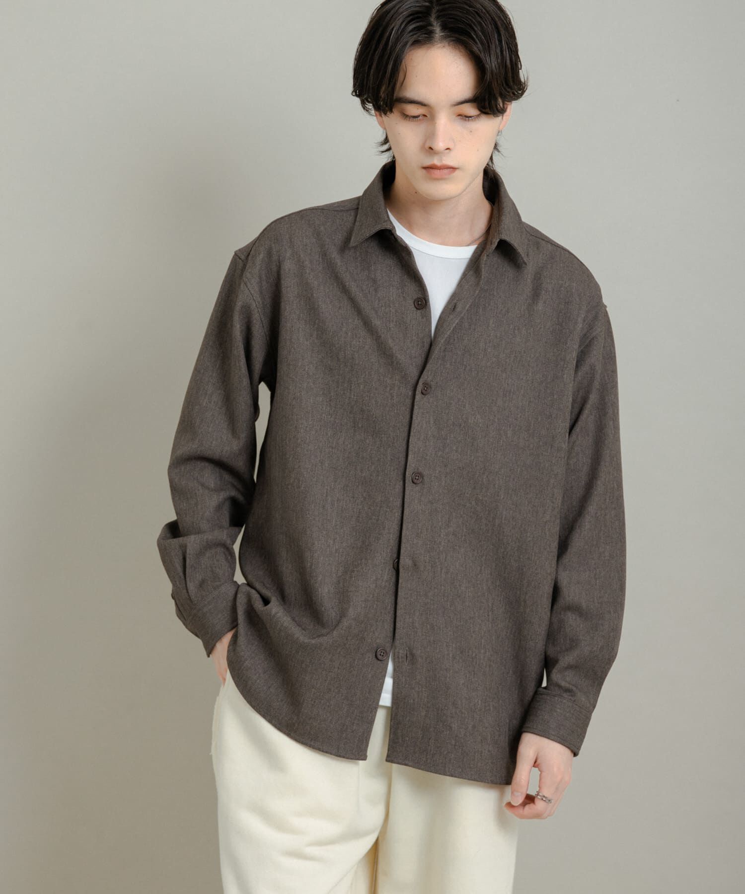 SENSE OF PLACE by URBAN RESEARCH「『UR TECH』ヘリンボーンレギュラーカラーシャツ」|シャツ・ブラウス|