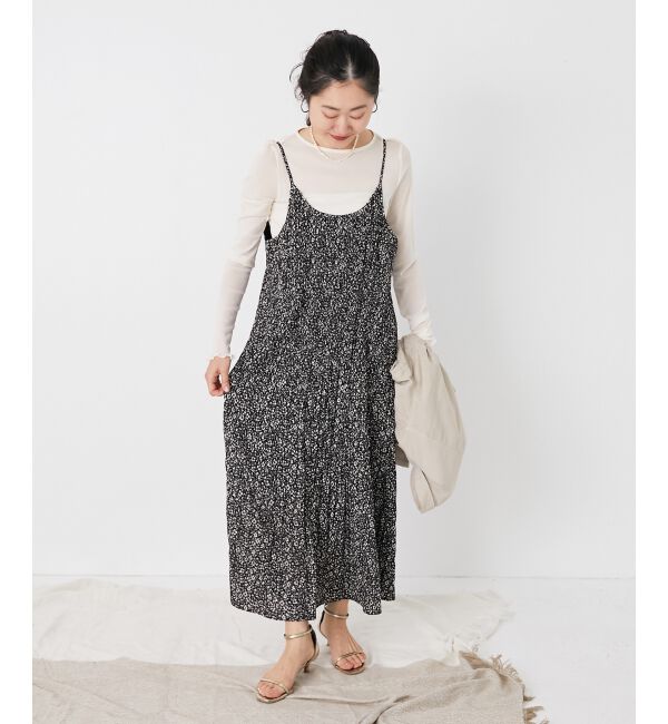 「フラワープリントプリーツキャミワンピース」|ワンピース|
