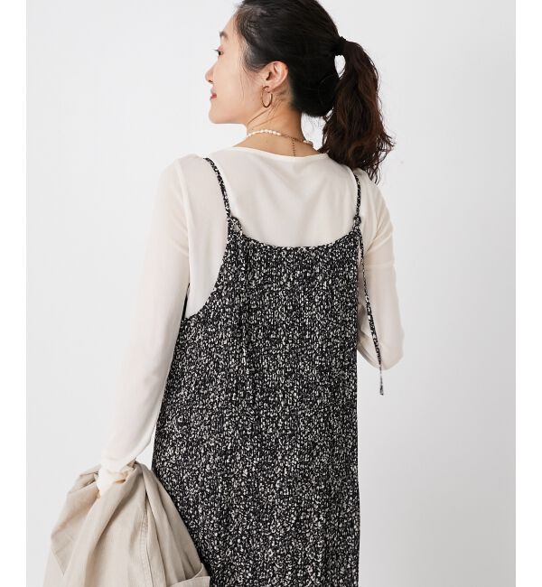  「フラワープリントプリーツキャミワンピース」|ワンピース|