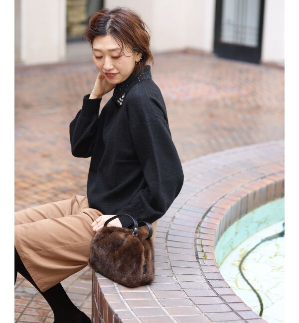  「2wayスパンコール襟ニット」|ニット・セーター|