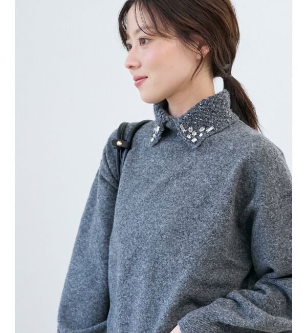  「2wayスパンコール襟ニット」|ニット・セーター|
