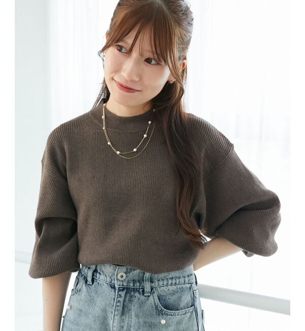 MAJESTICLEGON「ボリュームスリーブニット」|ニット・セーター|ブラウン