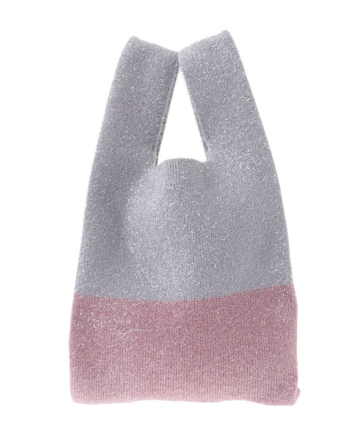 earth music&ecology「バイカラーキラキラニットハンドバッグ」|ハンドバッグ|