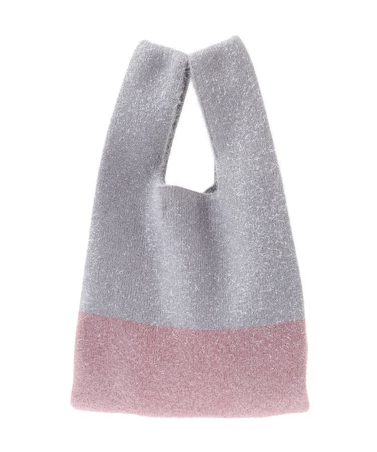 earth music&ecology「バイカラーキラキラニットハンドバッグ」|ハンドバッグ|