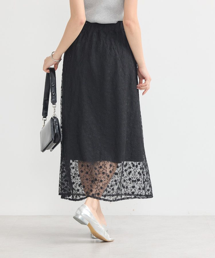 earth music&ecology「シアーレースレイヤードスカート」|スカート|