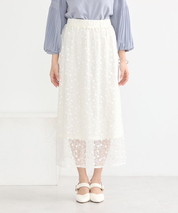 earth music&ecology「シアーレースレイヤードスカート」|スカート|