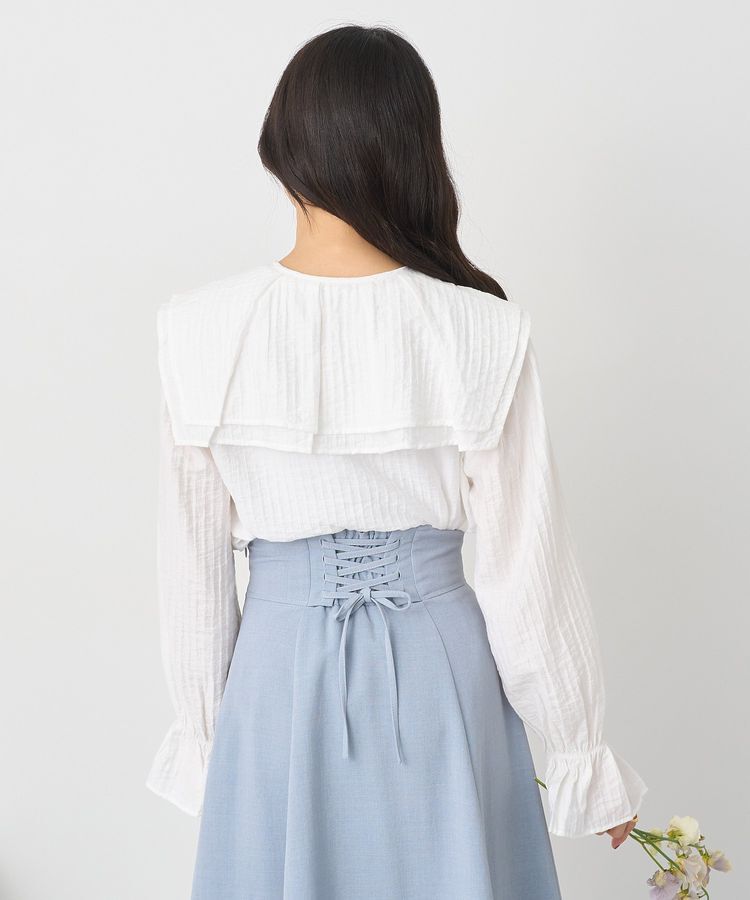 earth music&ecology「2WAYスクエアラッフルカラーブラウス」|シャツ・ブラウス|