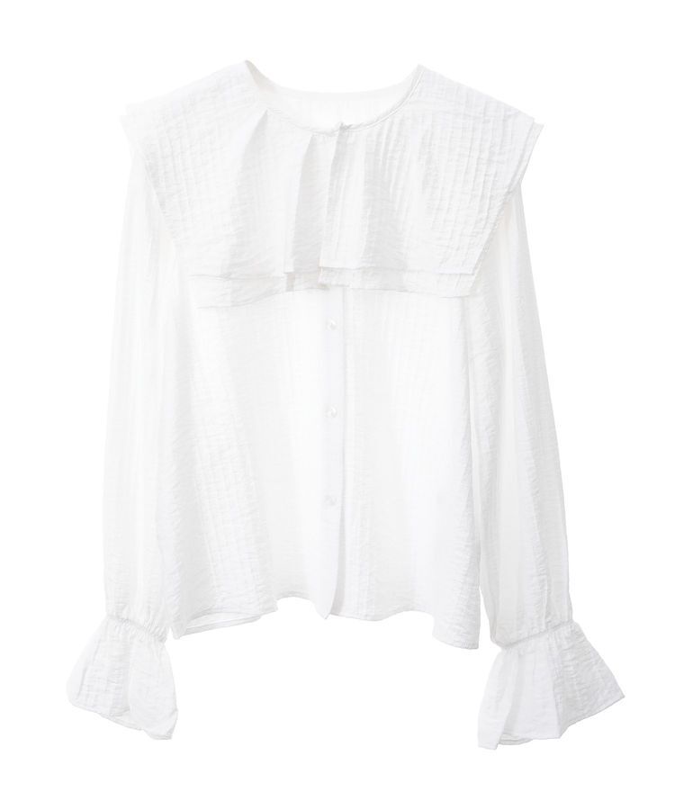 earth music&ecology「2WAYスクエアラッフルカラーブラウス」|シャツ・ブラウス|