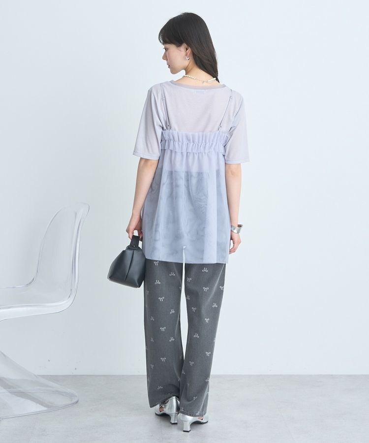 earth music&ecology「SET2点チュールビスチェ＋シアープルオーバー」|Tシャツ・カットソー|