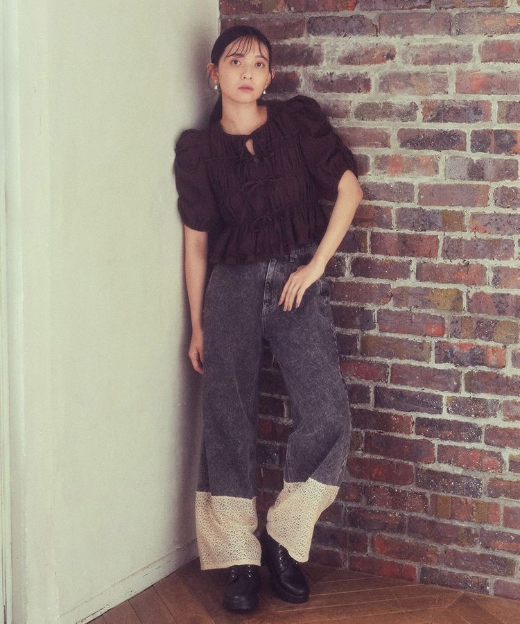 earth music&ecology「レースティアードシャーリングブラウス」|シャツ・ブラウス|