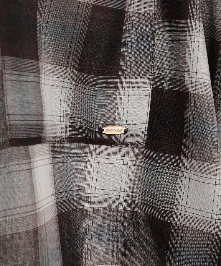 earth music&ecology「2wayショルダードロストリボンチェックシャツ」|シャツ・ブラウス|