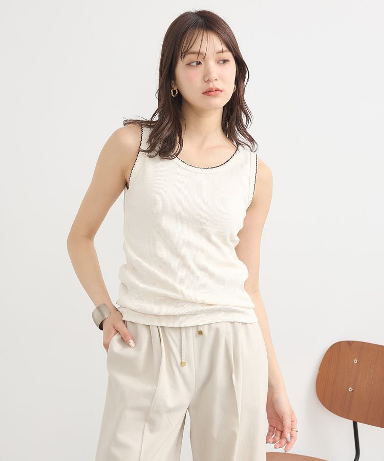 earth music&ecology「ピコトリミングタンクトップ」|キャミソール|