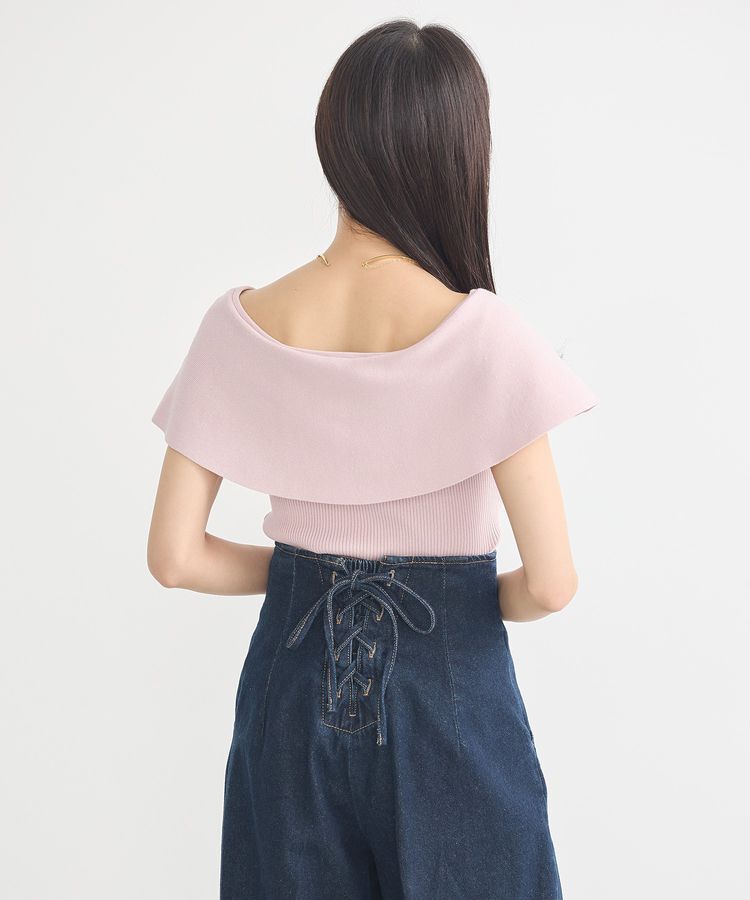 earth music&ecology「ビッグカラーノースリニットトップス」|ニット・セーター|