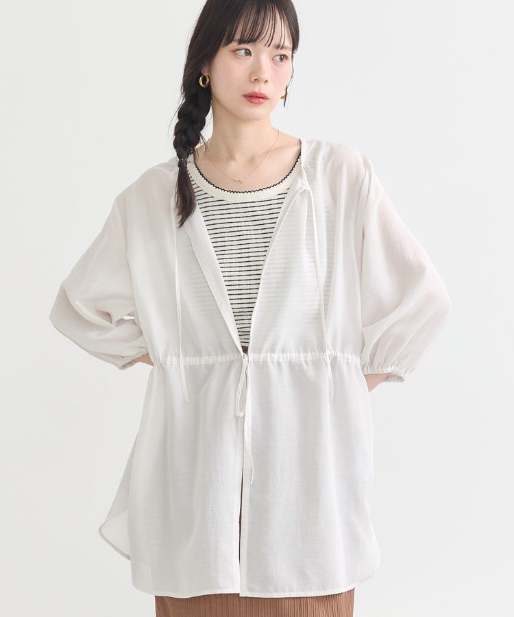 earth music&ecology「ふんわりスリーブドロストシャツ」|シャツ・ブラウス|Off White