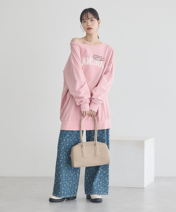 earth music&ecology「ランダム刺繍オフショルプルオーバー」|スウェット・ジャージ|