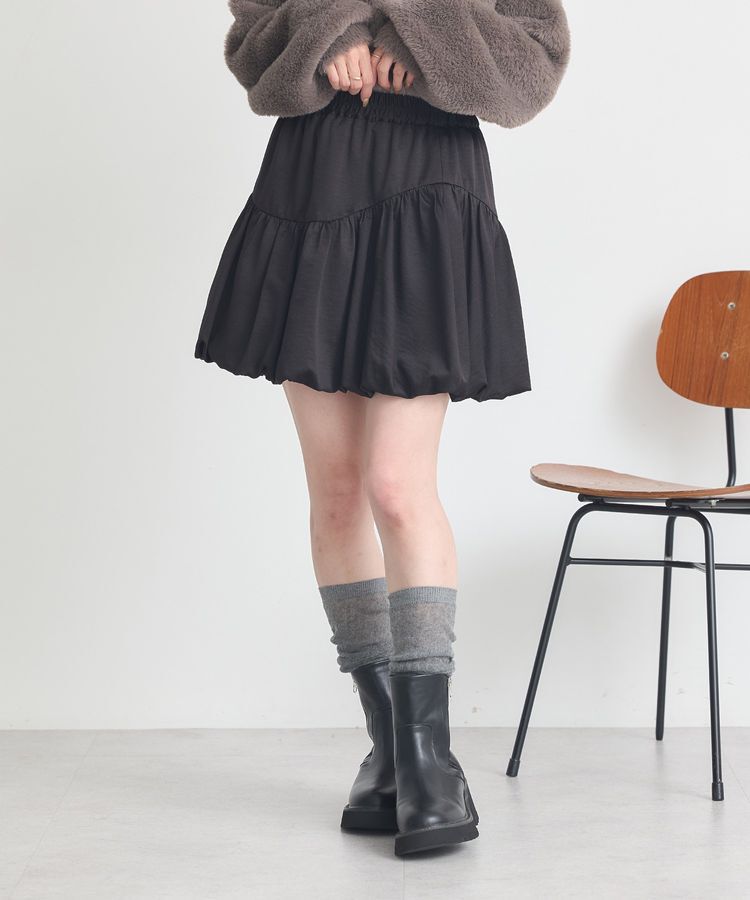 earth music&ecology「ラウンド切り替えバルーンミニスカート」|スカート|