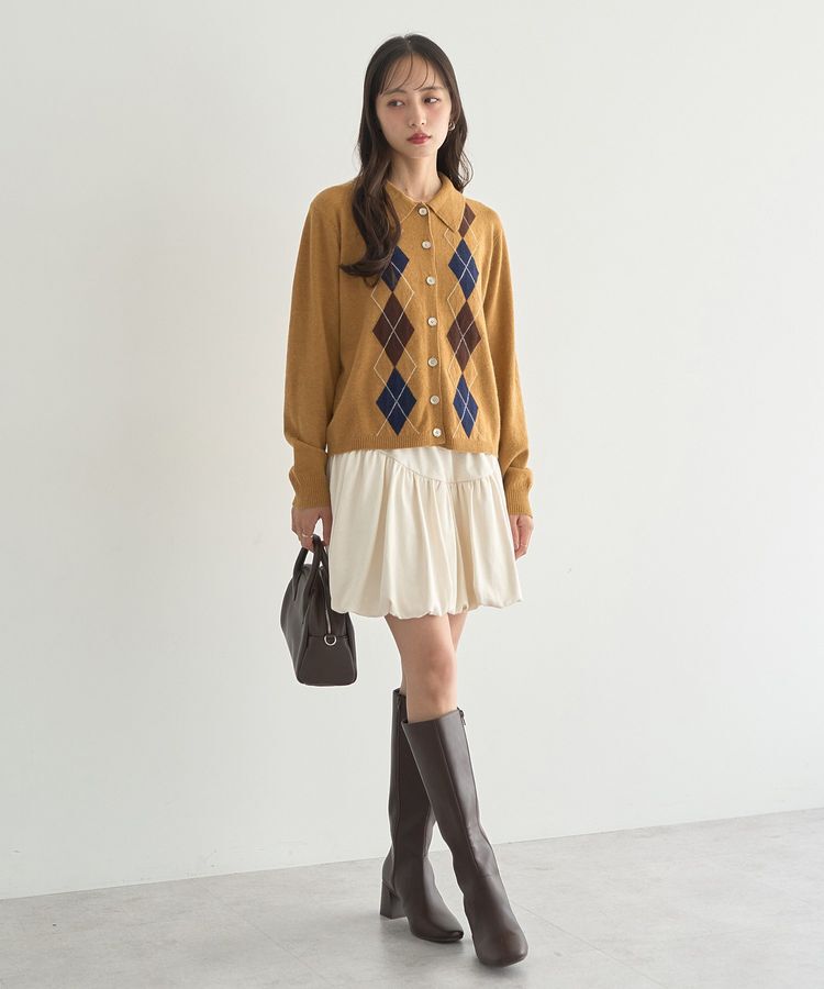 earth music&ecology「ラウンド切り替えバルーンミニスカート」|スカート|