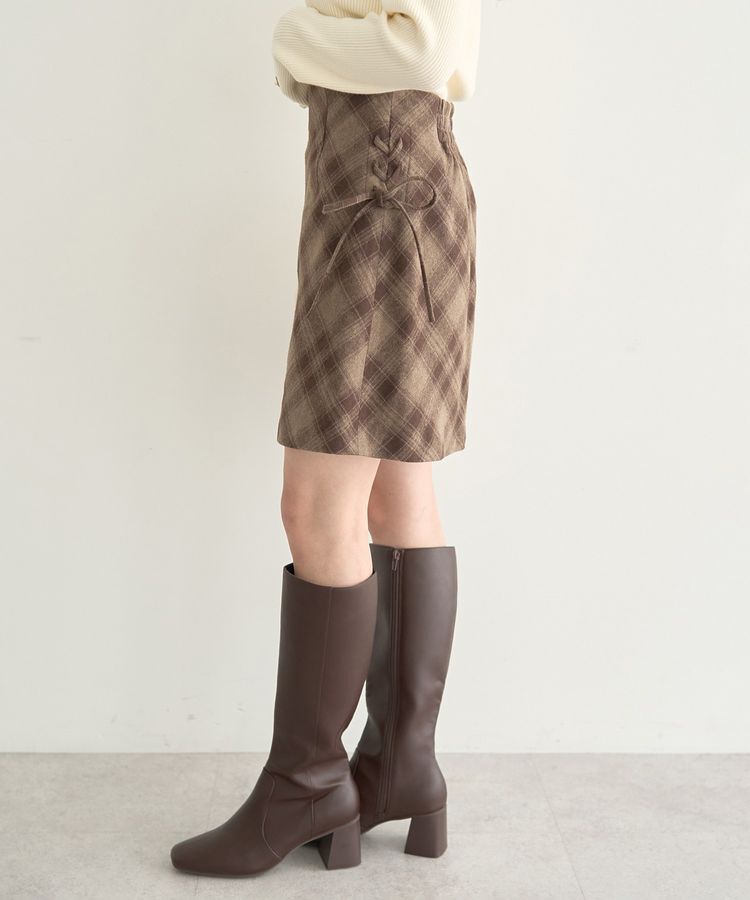 earth music&ecology「サイドレースアップミニスカート」|スカート|