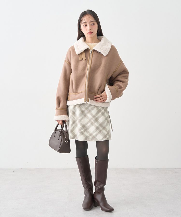 earth music&ecology「サイドレースアップミニスカート」|スカート|