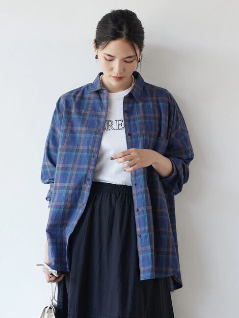  「綿ビエラチェックシャツ」|シャツ・ブラウス|