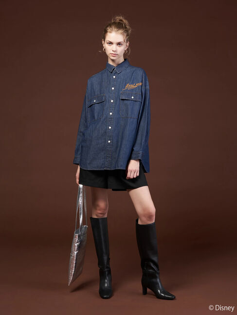  「バックプリントデニムシャツ/Mickey」|シャツ・ブラウス|