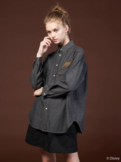  「バックプリントデニムシャツ/Mickey」|シャツ・ブラウス|