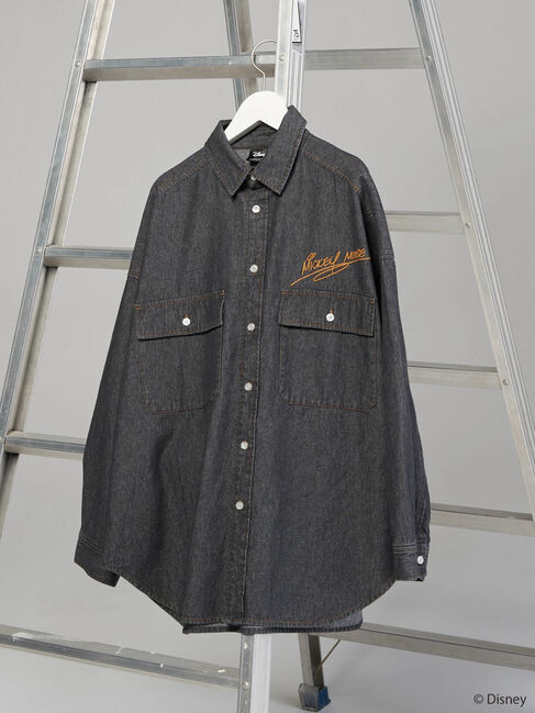  「バックプリントデニムシャツ/Mickey」|シャツ・ブラウス|
