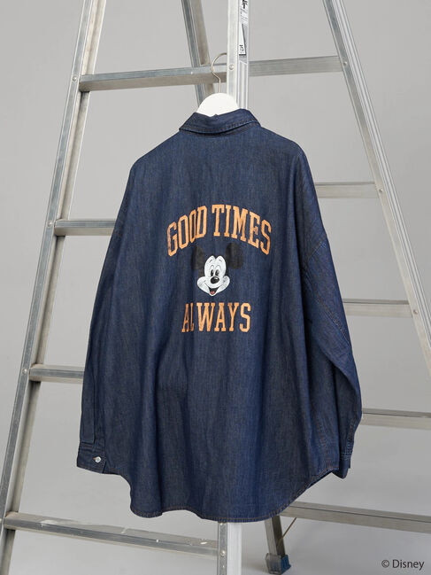  「バックプリントデニムシャツ/Mickey」|シャツ・ブラウス|