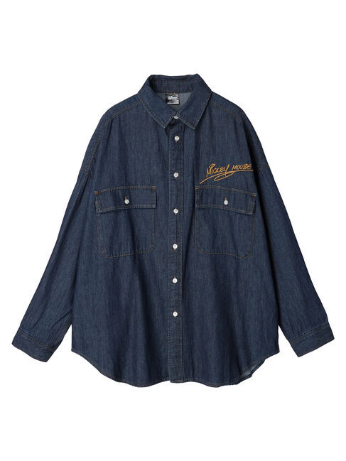  「バックプリントデニムシャツ/Mickey」|シャツ・ブラウス|