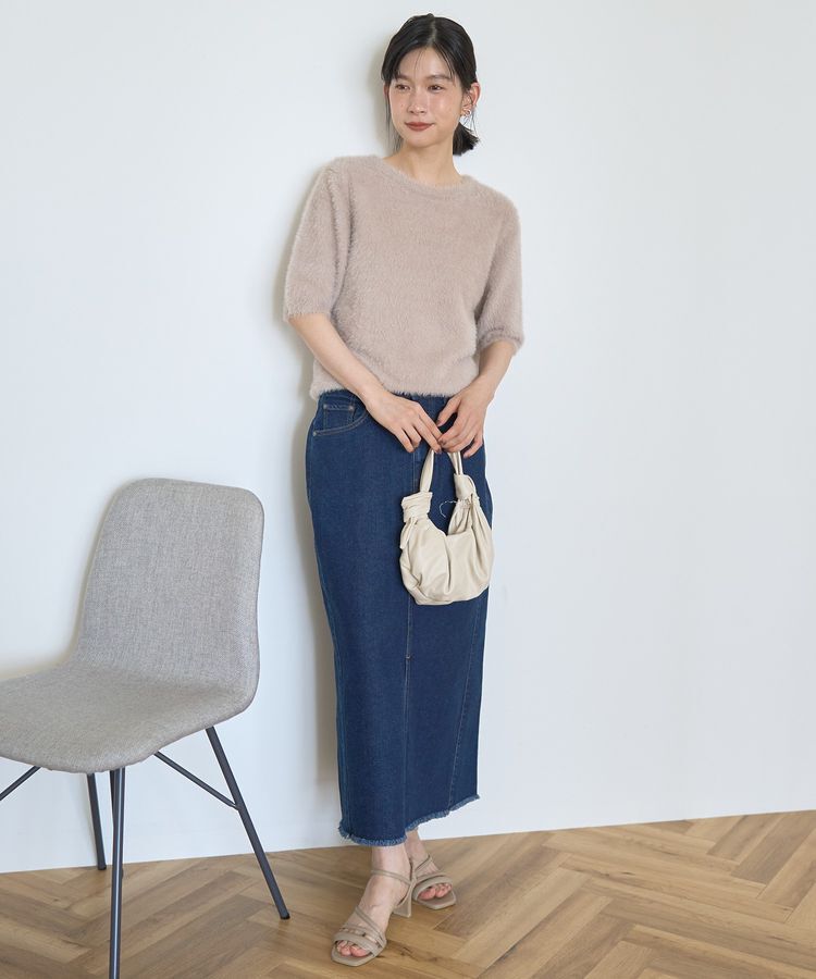 AMERICAN HOLIC「フェザー半袖ニットプルオーバー」|ニット・セーター|