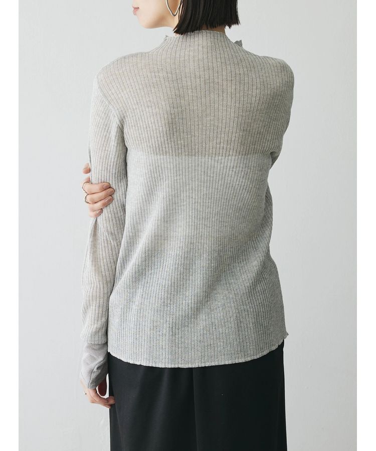 AnriettMusee「ラメ切替スリーブリブシアーニット」|ニット・セーター|