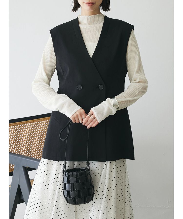 AnriettMusee「ラメ切替スリーブリブシアーニット」|ニット・セーター|