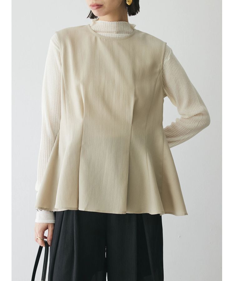 AnriettMusee「ラメ切替スリーブリブシアーニット」|ニット・セーター|